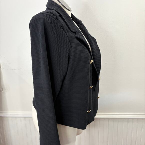 Torrid Plus Size 3X Textured Crop Military Jacket Blazer Black Gold Steampunk - Picture 4 of 10